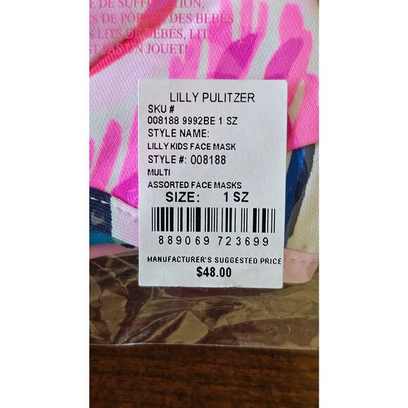 Lilly Pulitzer Kids Face Masks, Style 008188, 3 per pack, 8 packs, New in bag - Picture 2 of 2